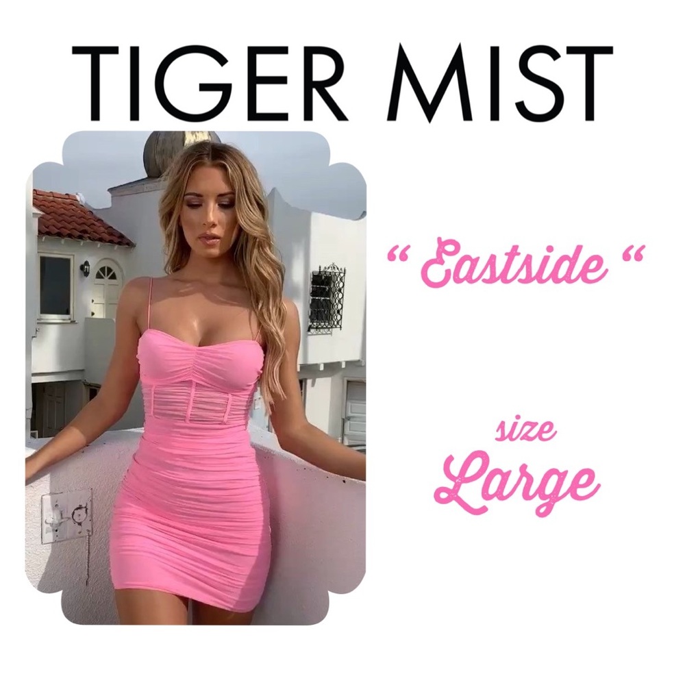 Eastside Dress Tiger Mist Pink Ruched Minidress
